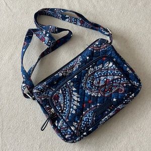 Vera Bradley Little Hipster Crossbody Fireworks Paisley RFID Protection Cotton